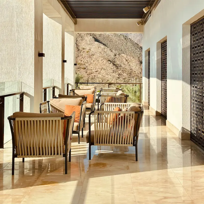 A bright living area with durable flooring suited for desert homes